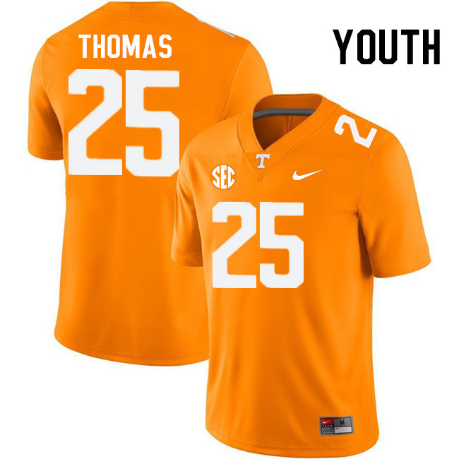 Youth #25 Jourdan Thomas Tennessee Volunteers College Football Jerseys Stitched Sale-Orange